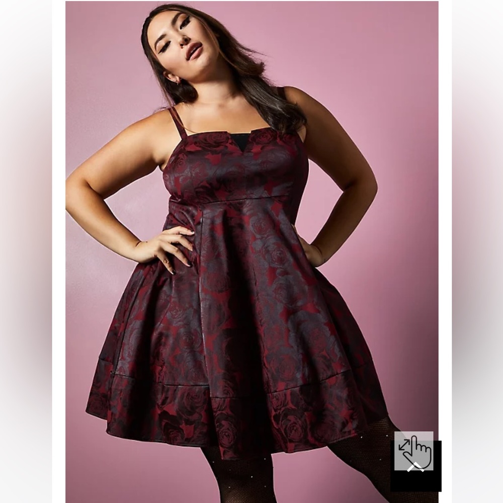 Betsey Johnson x Torrid deep red floral dress size 18